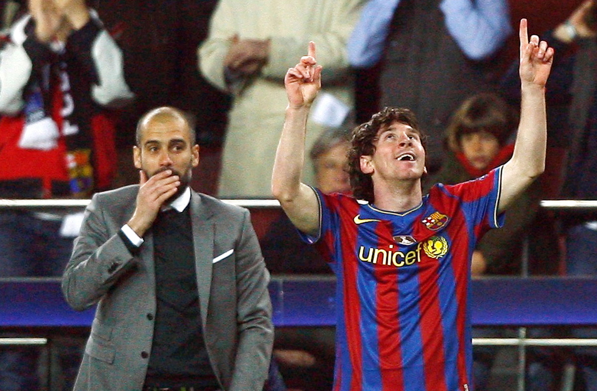 Lionel Messi junto a Pep Guardiola (Reuters)