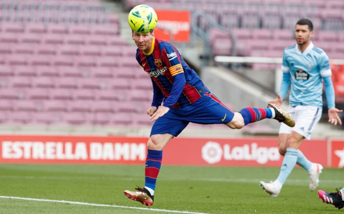 Lionel Messi marcó su último gol con el FC Barcelona ante Celta de Vigo (AP)