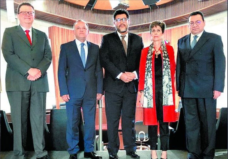 Los magistrados Felipe de la Mata, Indalfer Infante, Reyes Rodríguez, Janine Otálora y Felipe Fuentes. (Especial)