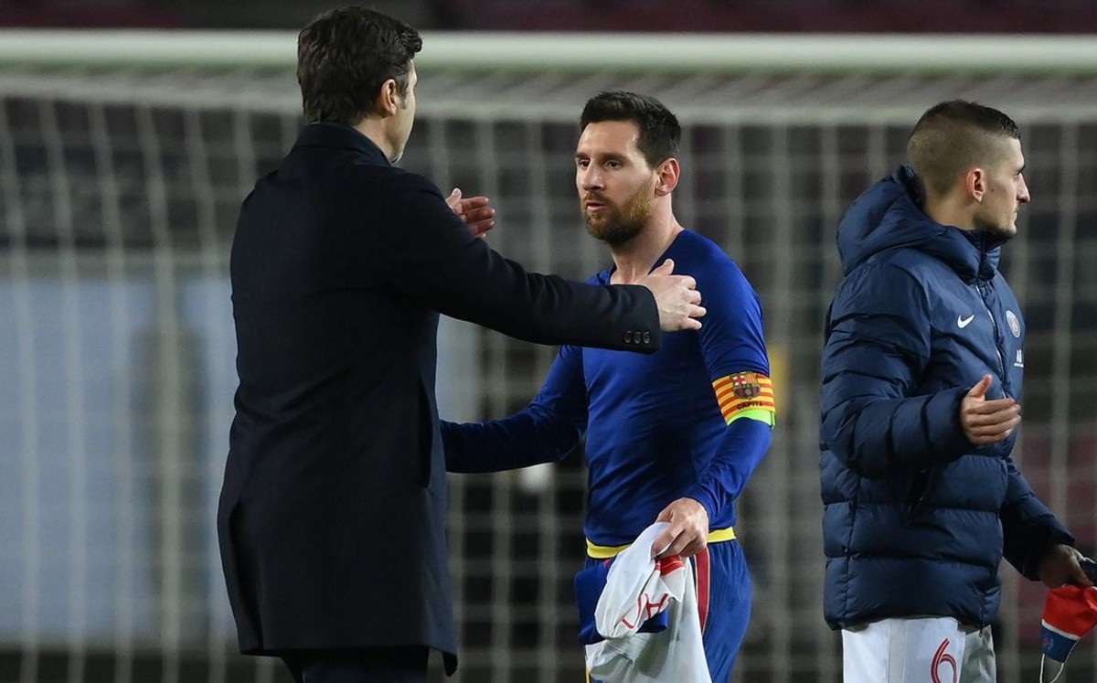 Mauricio Pochettino y Lionel Messi (Reuters)