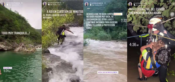 Narra joven experiencia tras quedar atrapado en Río Ramos. Foto: Especial
