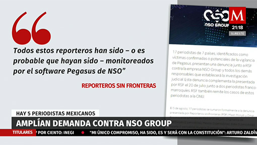 Periodistas mexicanos amplían demanda contra NSO Group