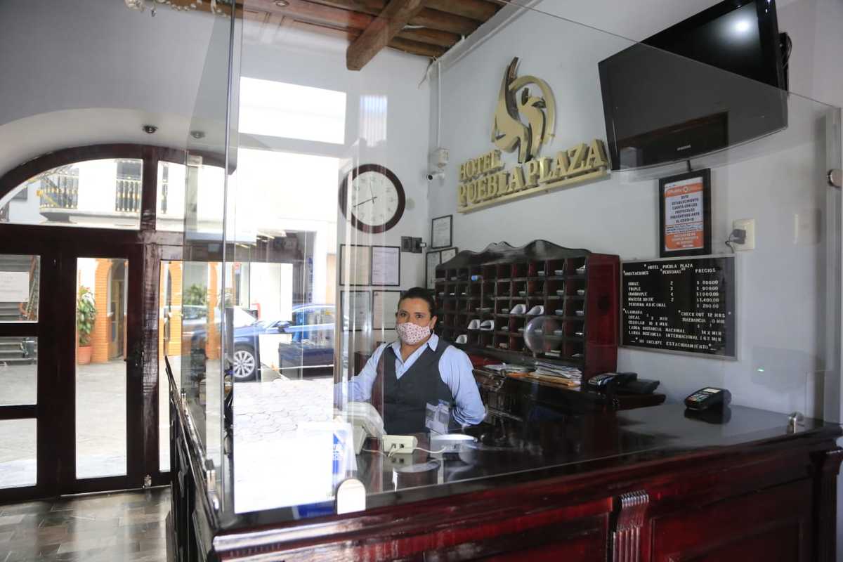Vista de la recepción de un hotel en el Centro Histórico | Andrés Lobato