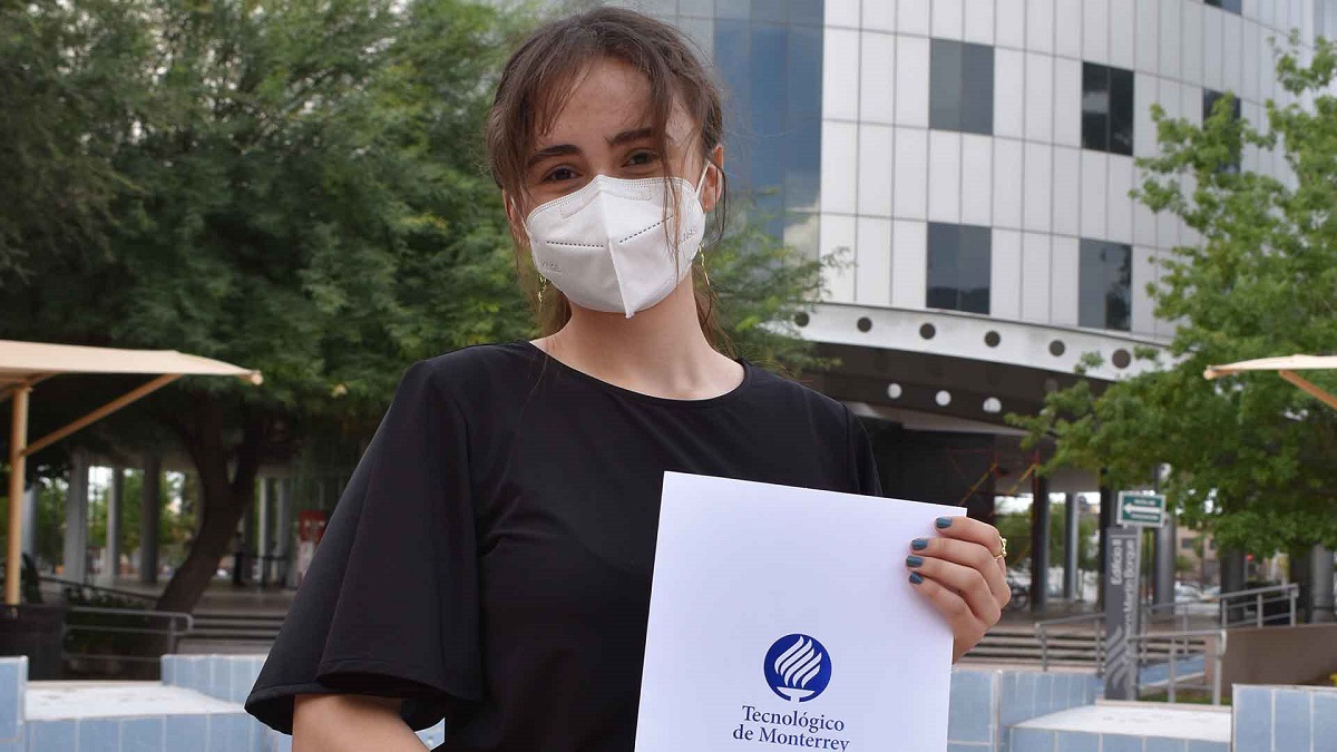 Paulina González Alamán recién egresó de la PrepaTec Laguna. (cortesía)