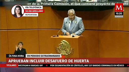 Senado aprueba incluir desafuero de Benjamín Huerta