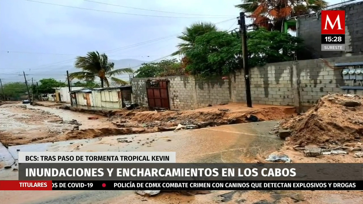 Inundaciones y encharcamientos en Los Cabos tras tormenta tropical Kevin