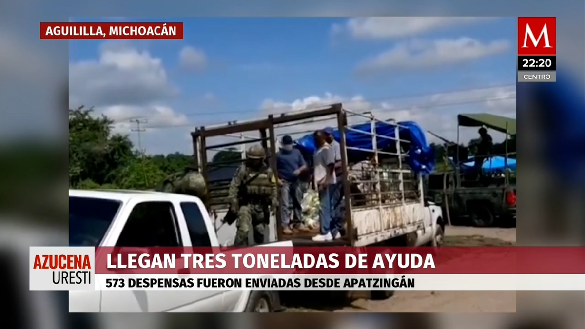 Este lunes se envió tres toneladas de ayuda a Aguililla Michoacán