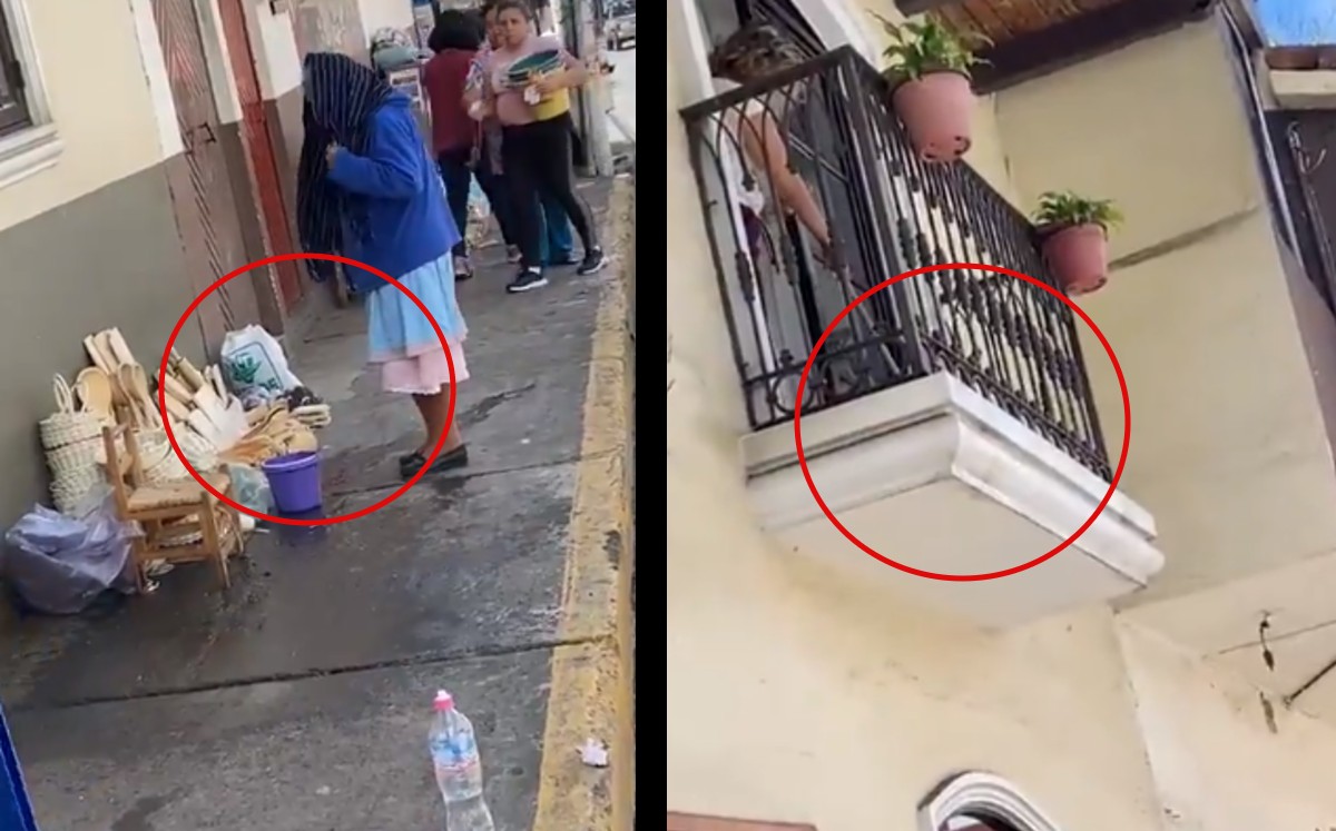 Caso viral indigna: mujer moja a abuelita artesana en Michoacán. (Especial)