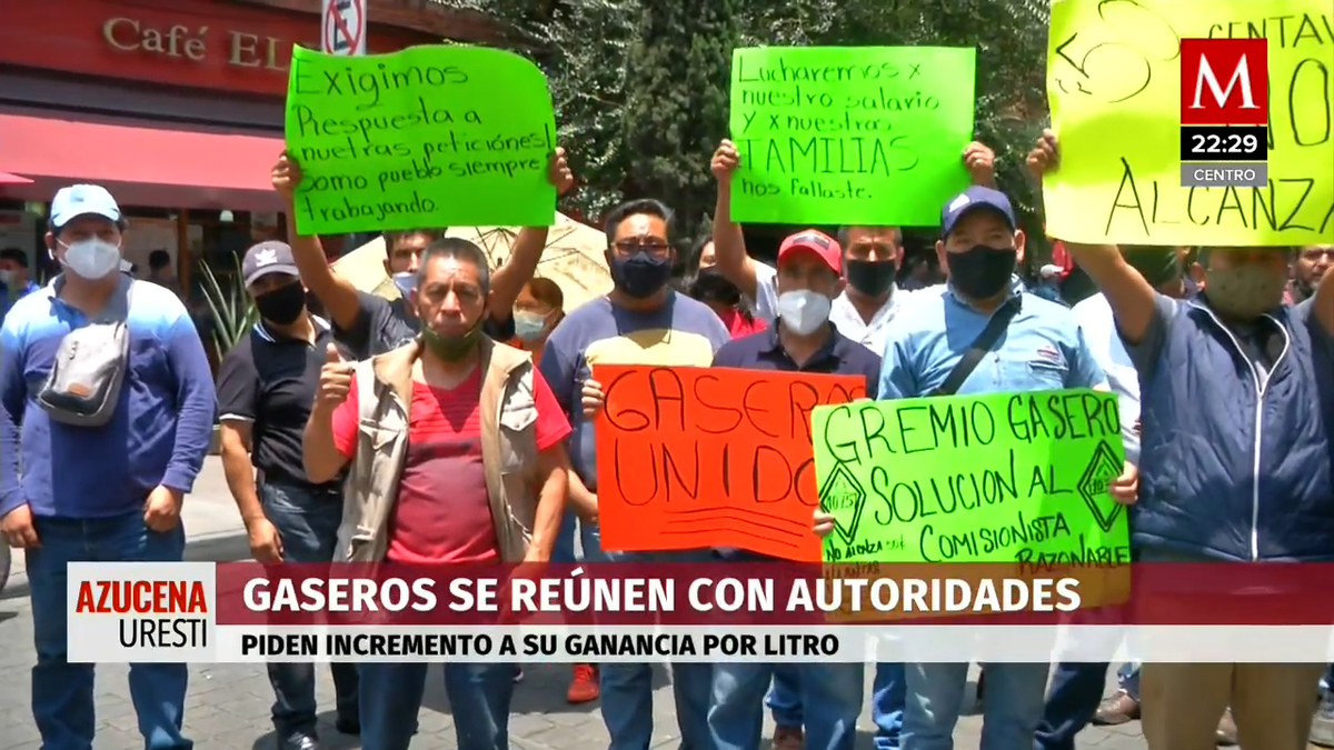 Gaseros protestan en el Centro Historico; exigen incremento