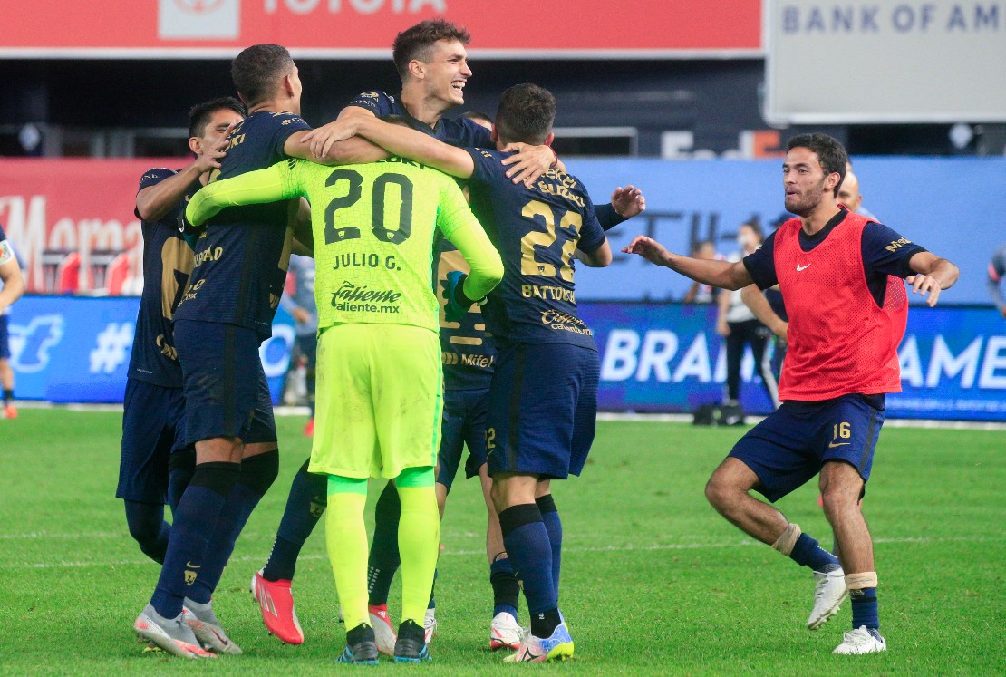 Jugadores de Pumas celebrando en la Leagues Cup (AFP)