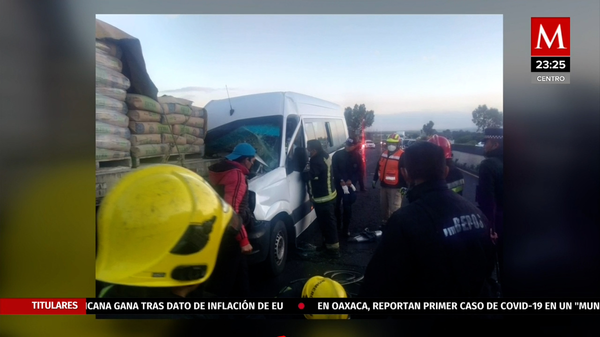 Transporte público choca sobre la México-Cuautla y deja cinco heridos