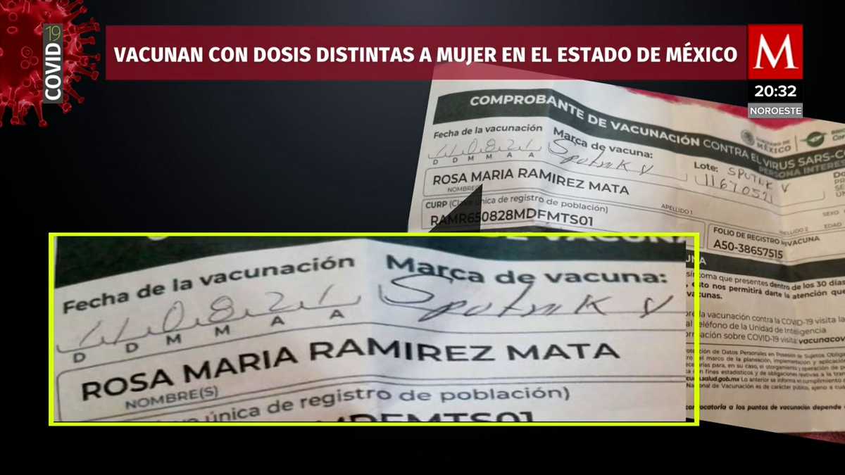 Vacunan con dosis distinta a mujer en el Estado de México