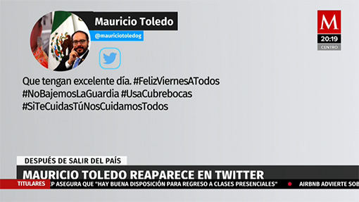 Mauricio Toledo reaparece en Twitter