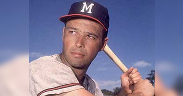 Eddie Mathews de los Bravos de Milwaukee (AP)