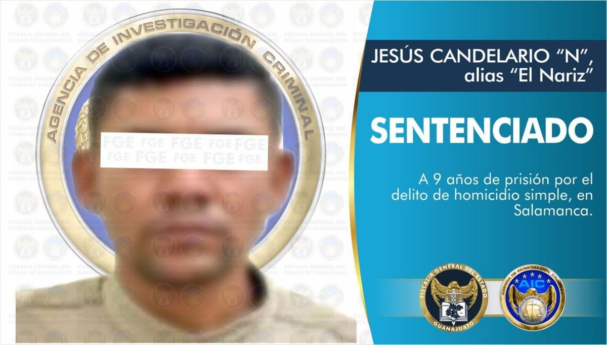 Jesús Candelario 'N' pasará 9 años en prisión por homicidio simple en Salamanca.