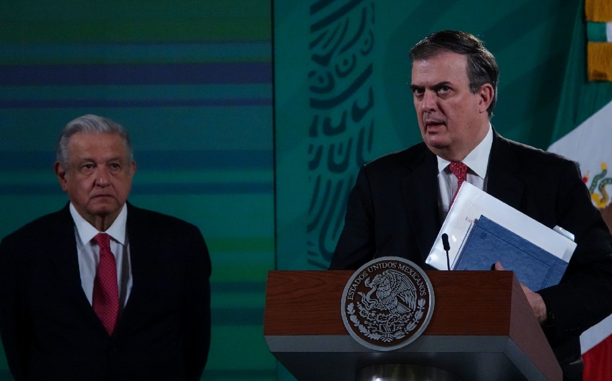 El secretario de Relaciones Exteriores, Marcelo Ebrard, en la conferencia mañanera. (Cuartoscuro)