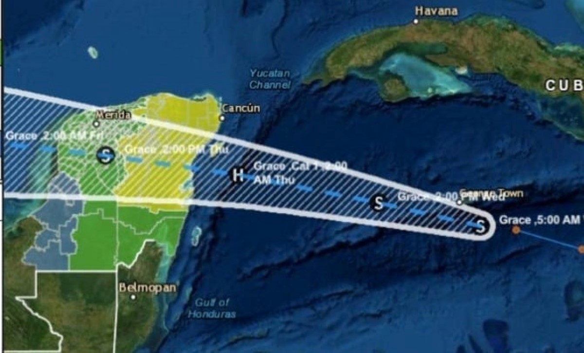 La tormenta Grace se acerca a la Península de Yucatán. | Protección Civil de QRoo.