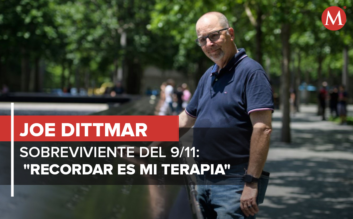 Joseph Dittmar recuerda cómo escapó del piso 105 del World Trade Center hace 20 años | Foto: AFP. Diseño: Margarita Salmorán