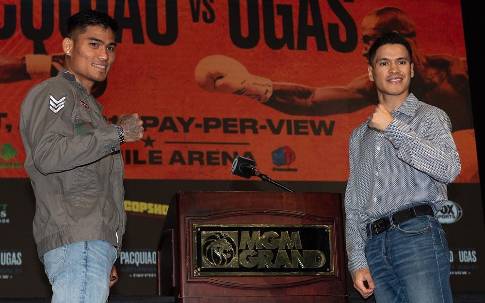 Julio Ceja y Mark Magsayo en conferencia de prensa (Instagram)