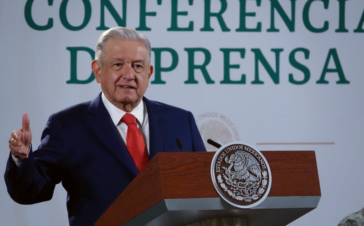 El Presidente durante su conferencia mañanera de hoy en Palacio Nacional. (Cuartoscuro)