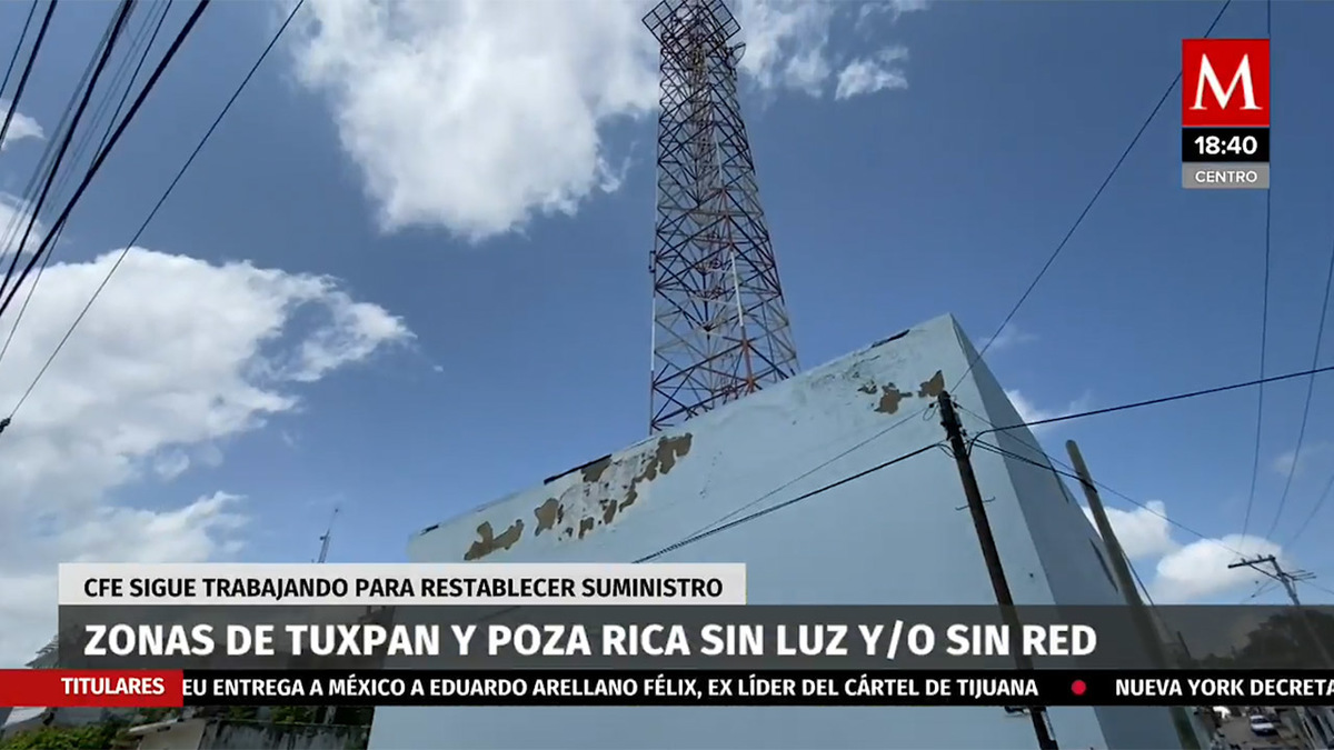 Zonas en Tuxpan y Poza Rica sin electricidad y/o red