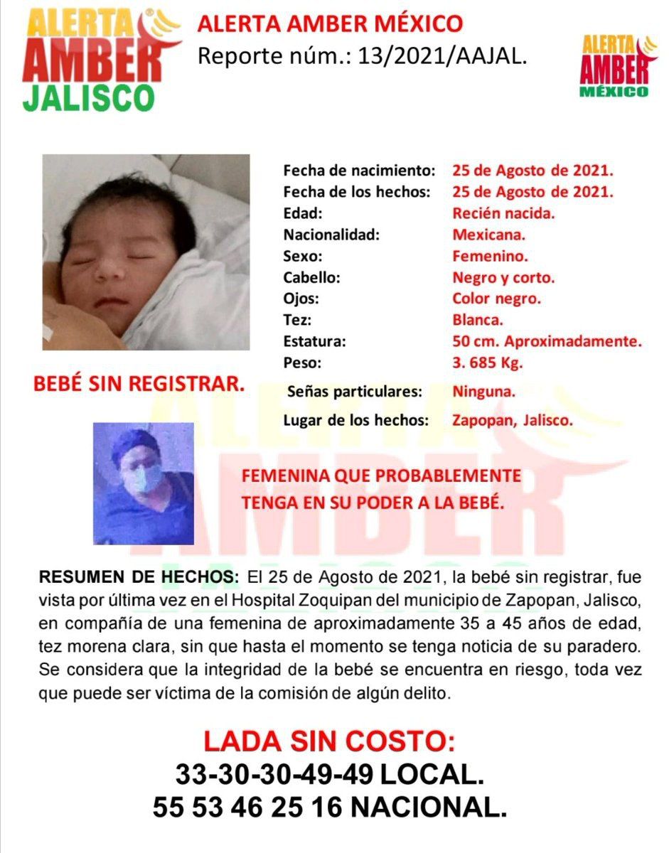 Activan Alerta Amber por menor robada en el Zoquipan. (Especial)