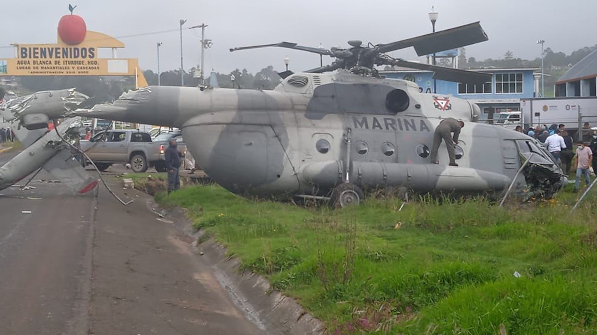 En Hidalgo, se desploma helicóptero en el que viajaba secretario de Gobierno de Veracruz