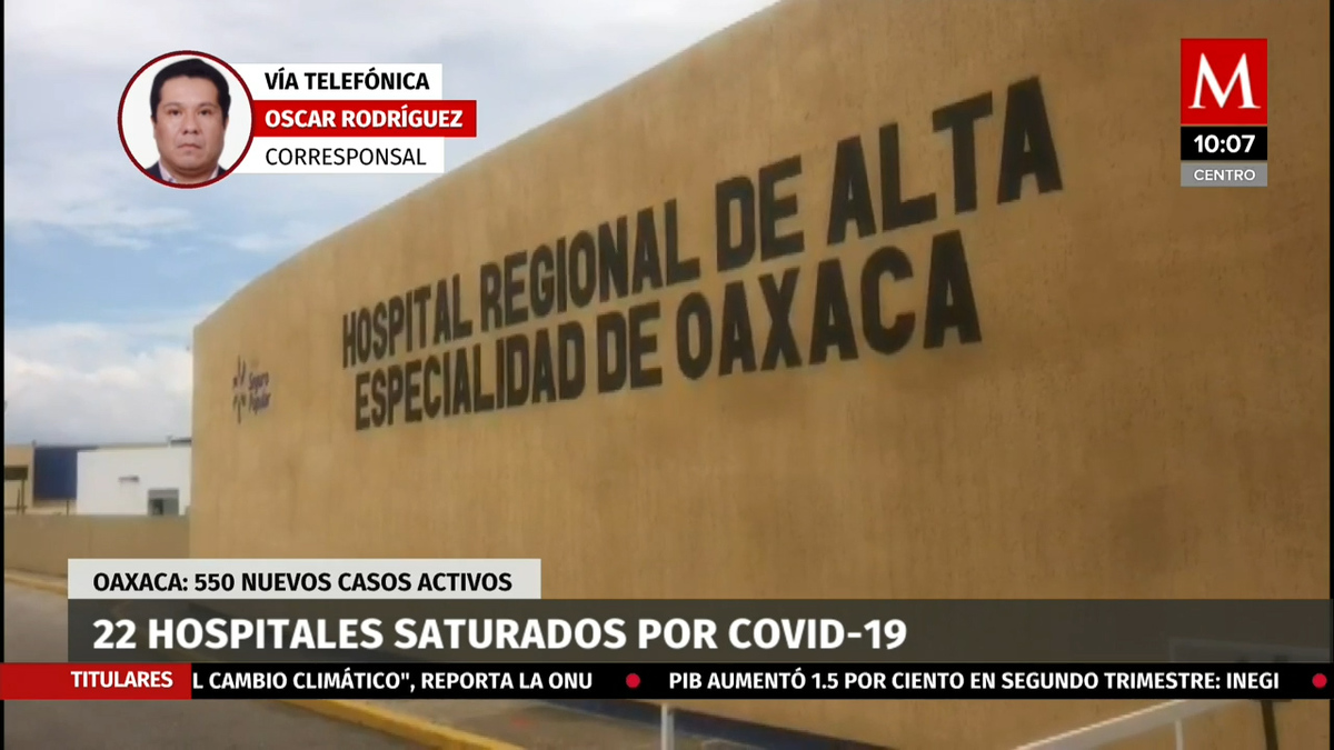 22 hospitales saturados por covid-19 en Oaxaca