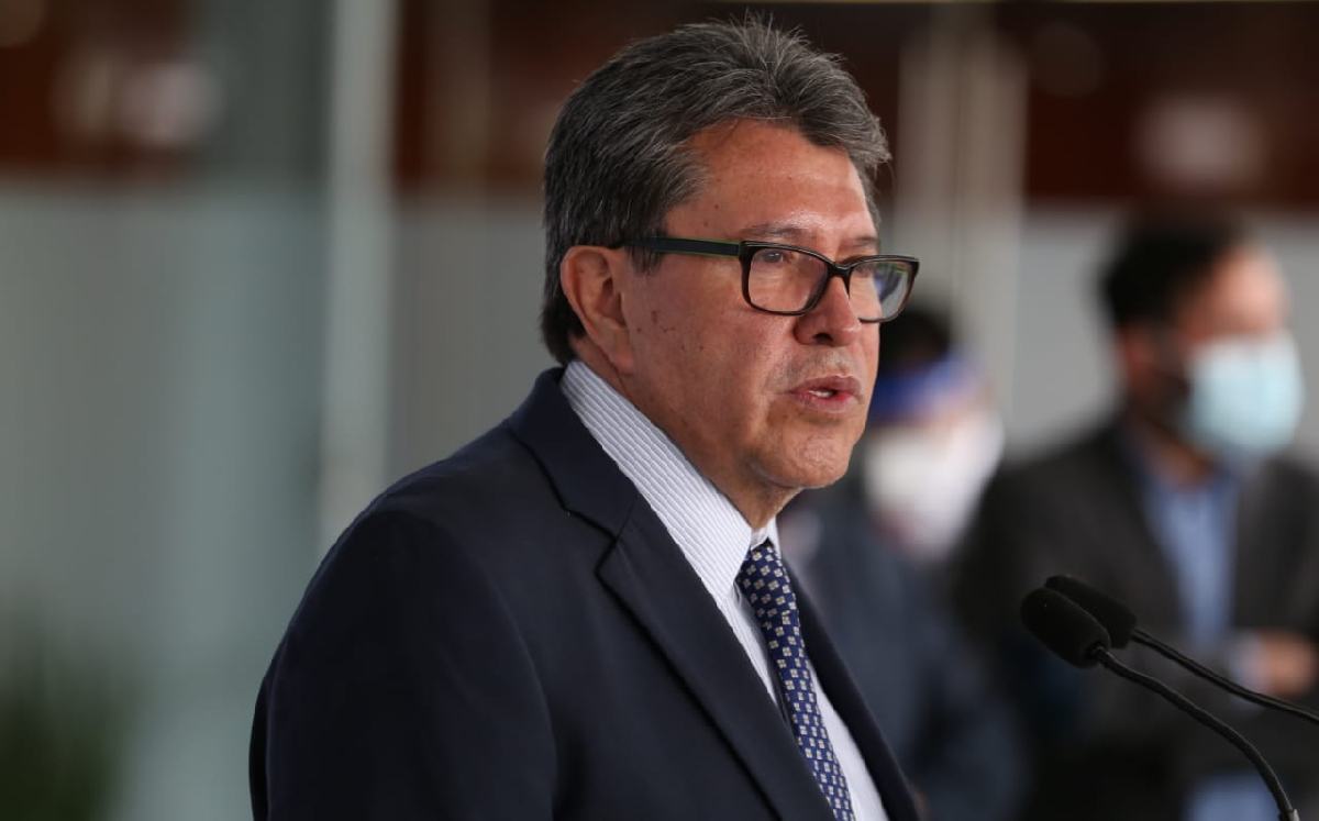 Ricardo Monreal, legislador de Morena, en conferencia de prensa en el Senado. (Octavio Hoyos)
