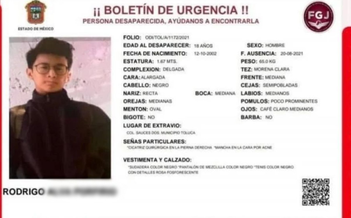Su familia y amigos lo buscaron desde el viernes 20 de agosto.