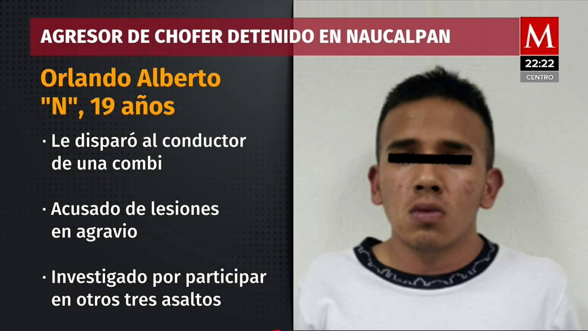 Detienen a presunto asaltante que disparó a chofer