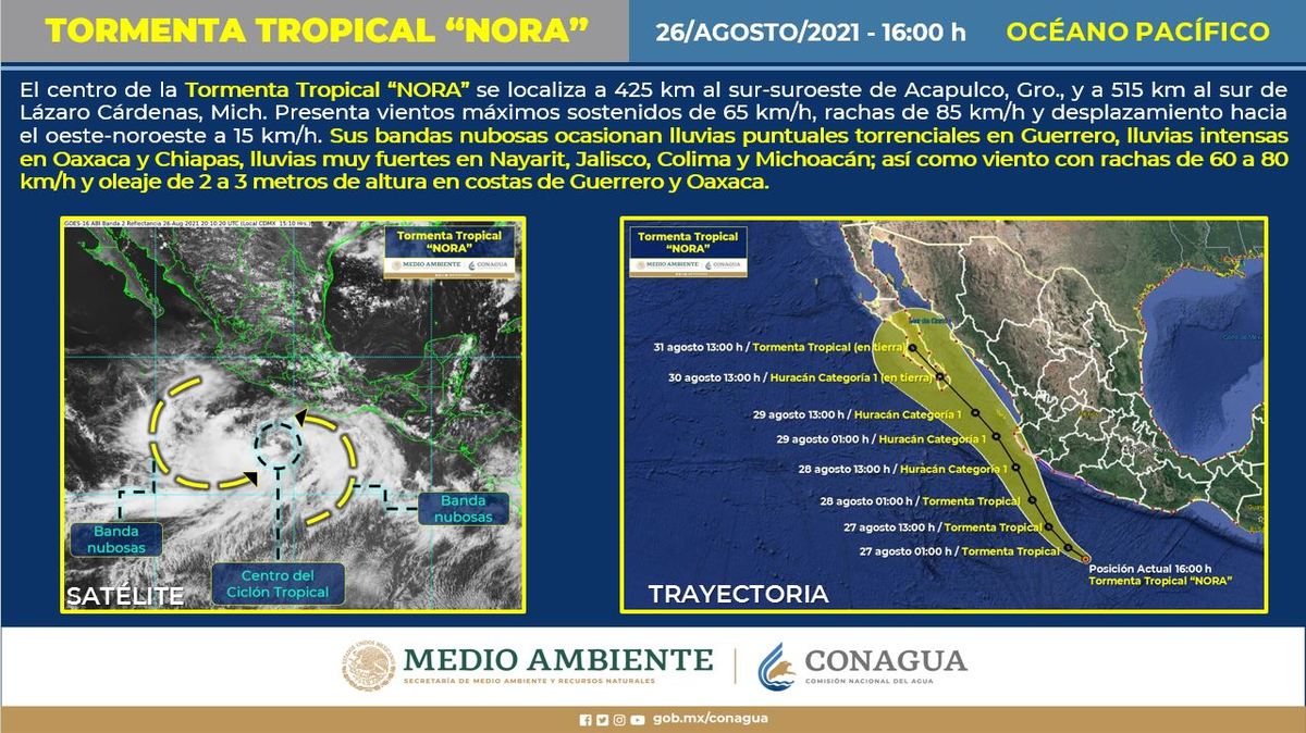 Tormenta tropical Nora. (Especial)