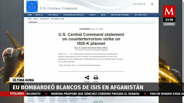 EU bombardeo blancos del ISIS en Afganistán