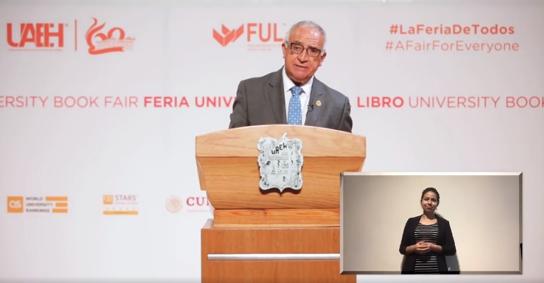 Marco Antonio Alfaro, presidente de la Feria Universitaria del Libro de la UAEH. (Especial)