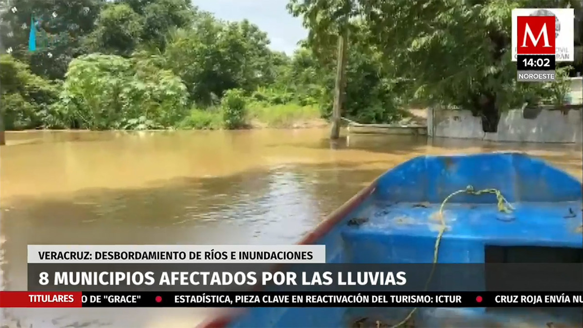 8 municipios afectados en Veracruz por lluvias