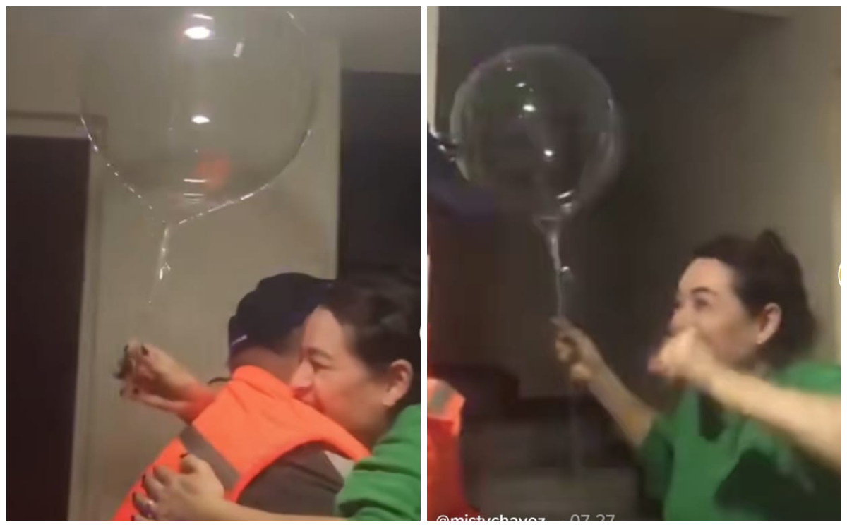 Mujer llora al recibir un globo tras meses de quererlo (Captura)