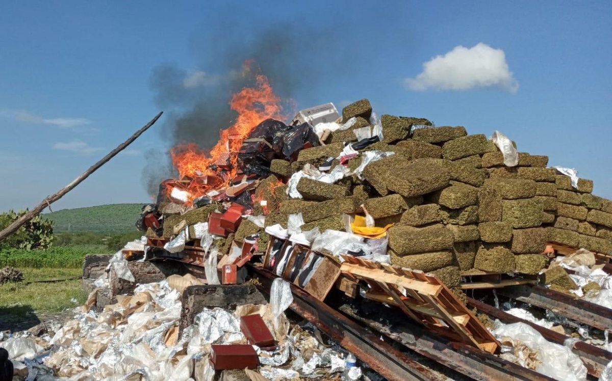 entre las sustancias incineradas estaban plantas de marihuana, cocina, metanfetaminas, entre otras | Armando Martínez
