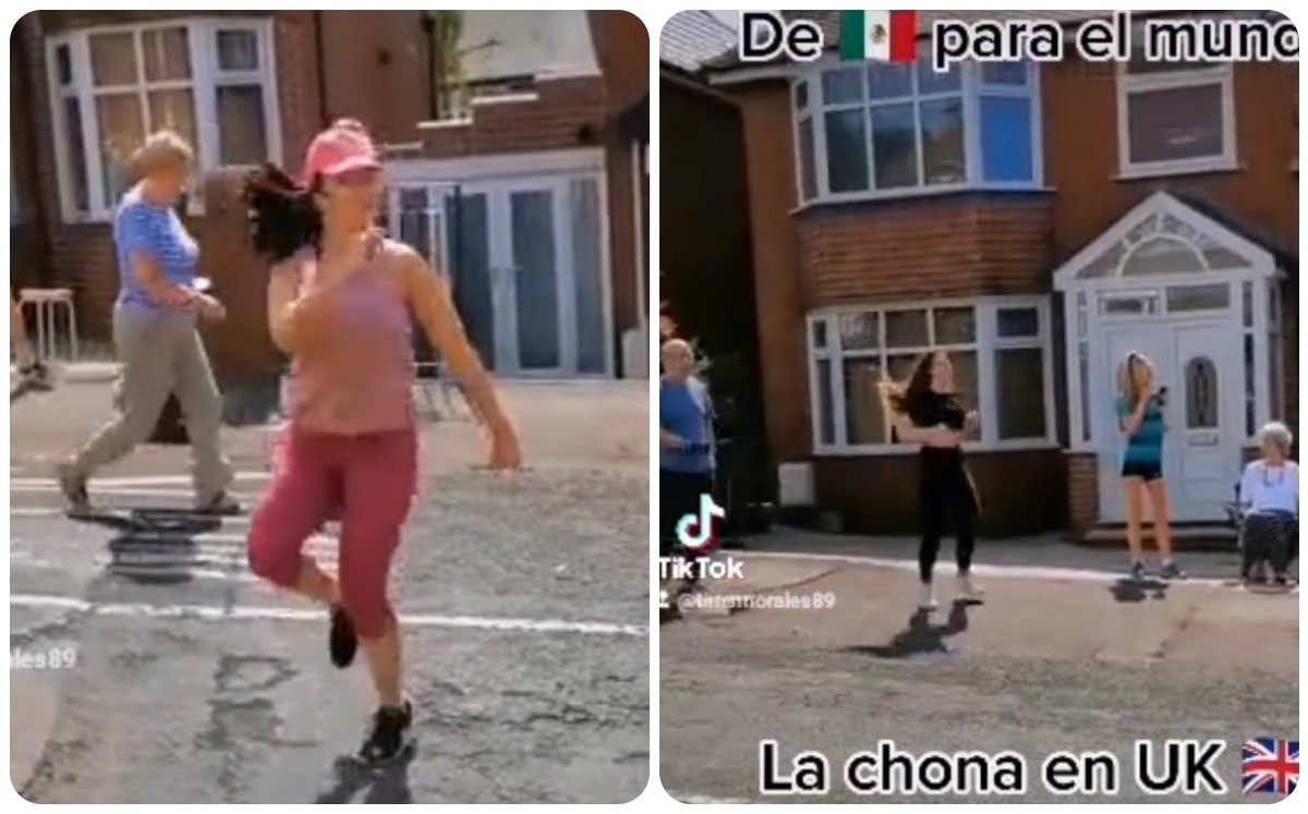 Baila La chona en UK y se hace viral (Captura)