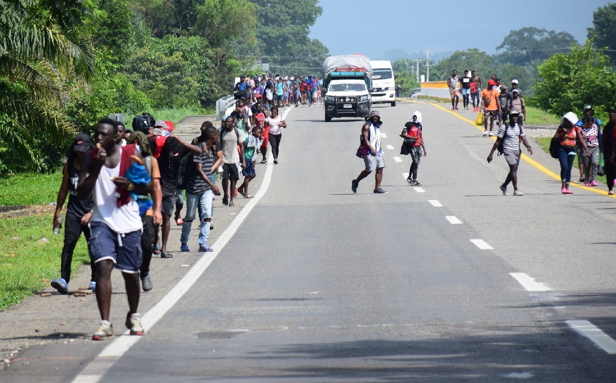 Caravana de migrantes que partió de Tapachula, conformada en su mayoría de haitianos. (Cuartoscuro)
