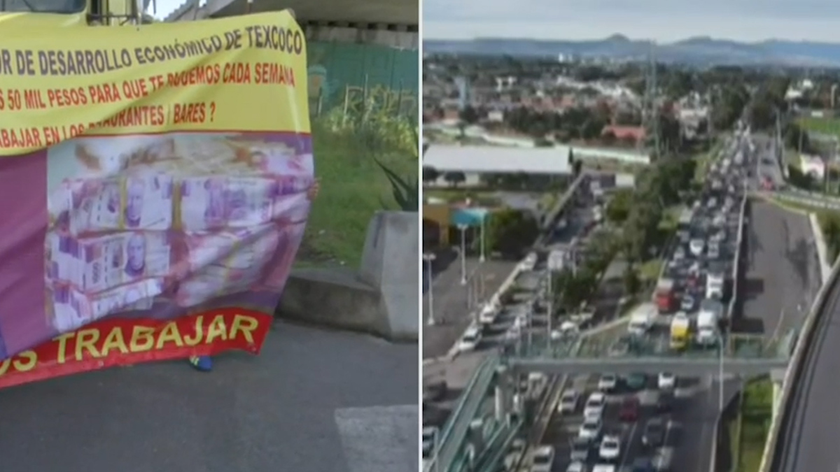 Trabajadores bloquean carretera Texcoco-Lechería; señalan extorsión por funcionario