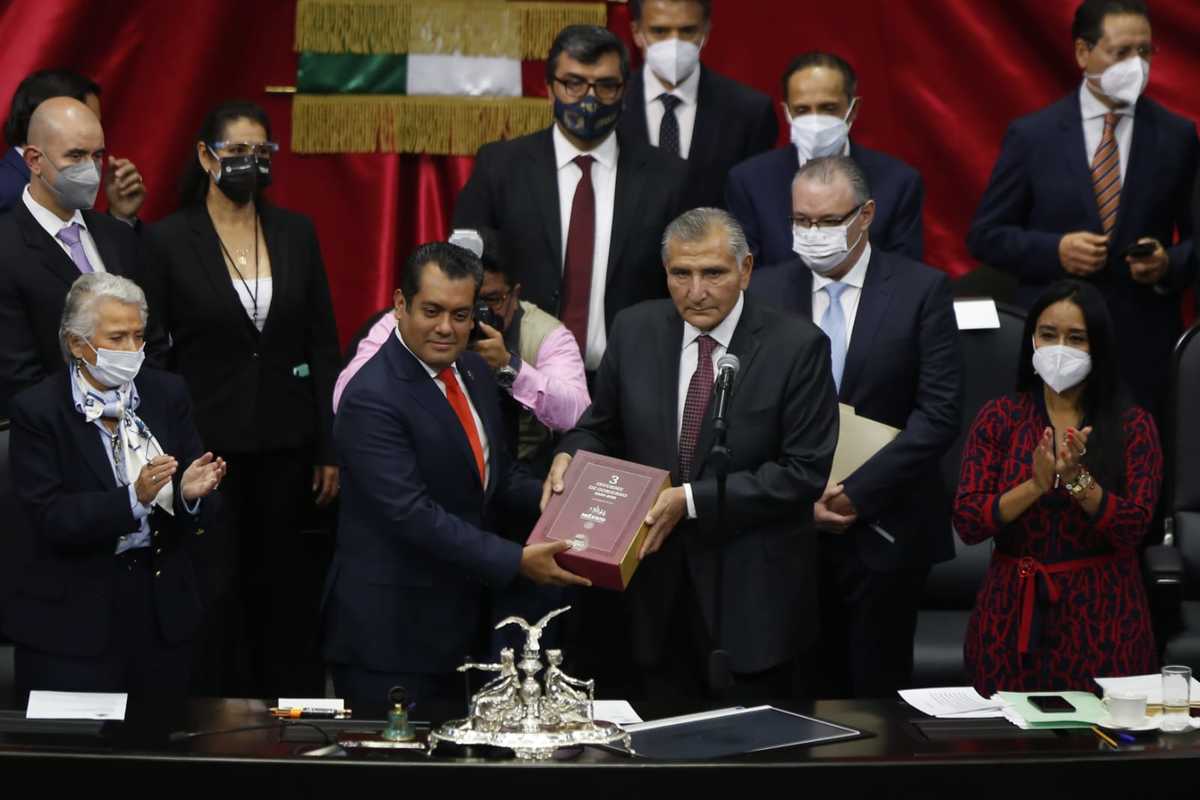 Adán Augusto López Hernández fue el encargado en entregar el Tercer Informe de Gobierno del presidente Andrés Manuel López Obrador. (Ariana Pérez)