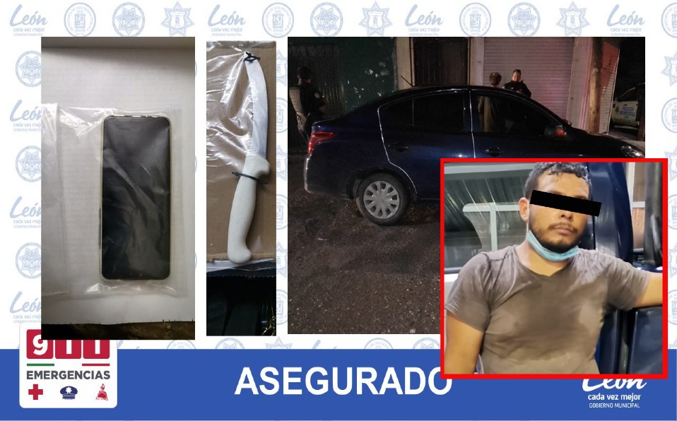 Al detenido se le aseguró un cuchillo con el que presuntamente amagó al conductor.