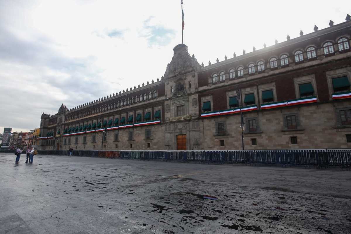 Exterior de Palacio Nacional blindado este 1 de septiembre. (Araceli López)