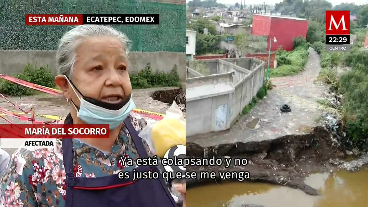 Viviendas están a punto un socavón en Ecatepec, Edoméx