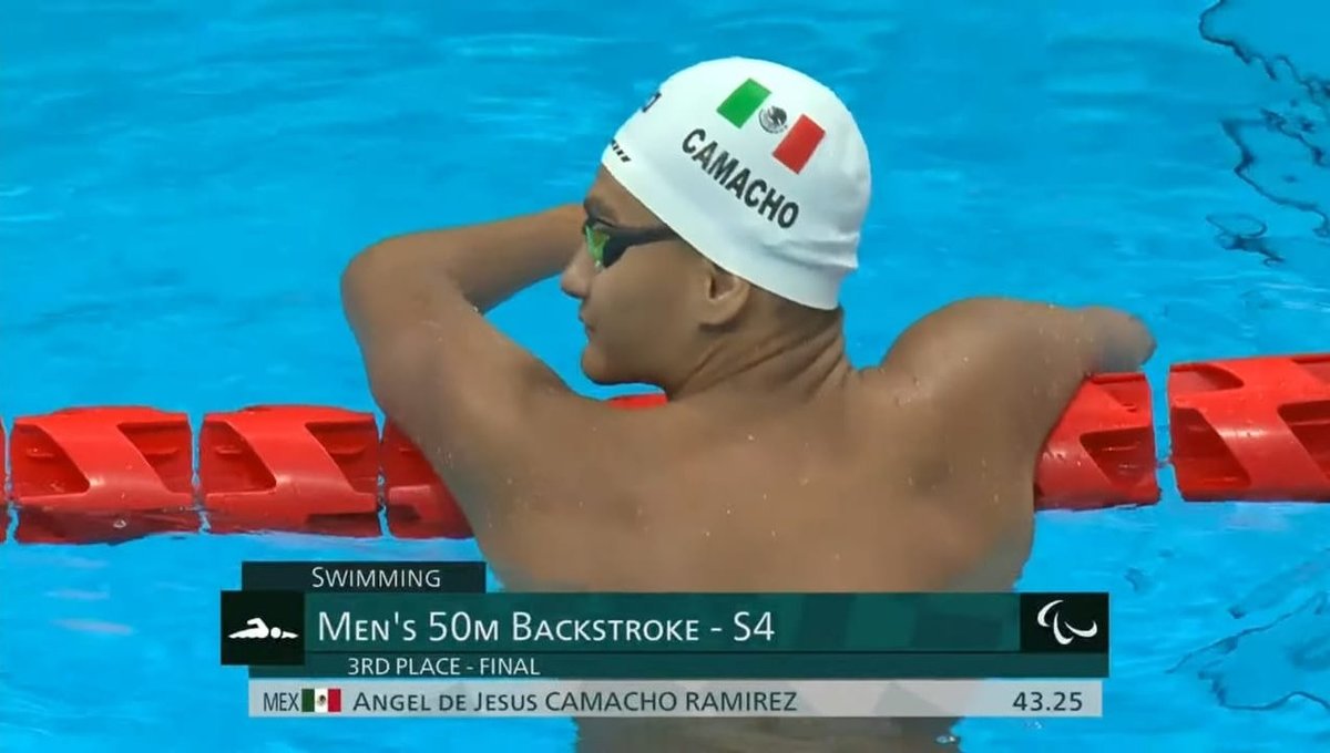 Ángel de Jesús Camacho gana bronce en natación en Juegos Paralímpicos (Twitter @COPAME)