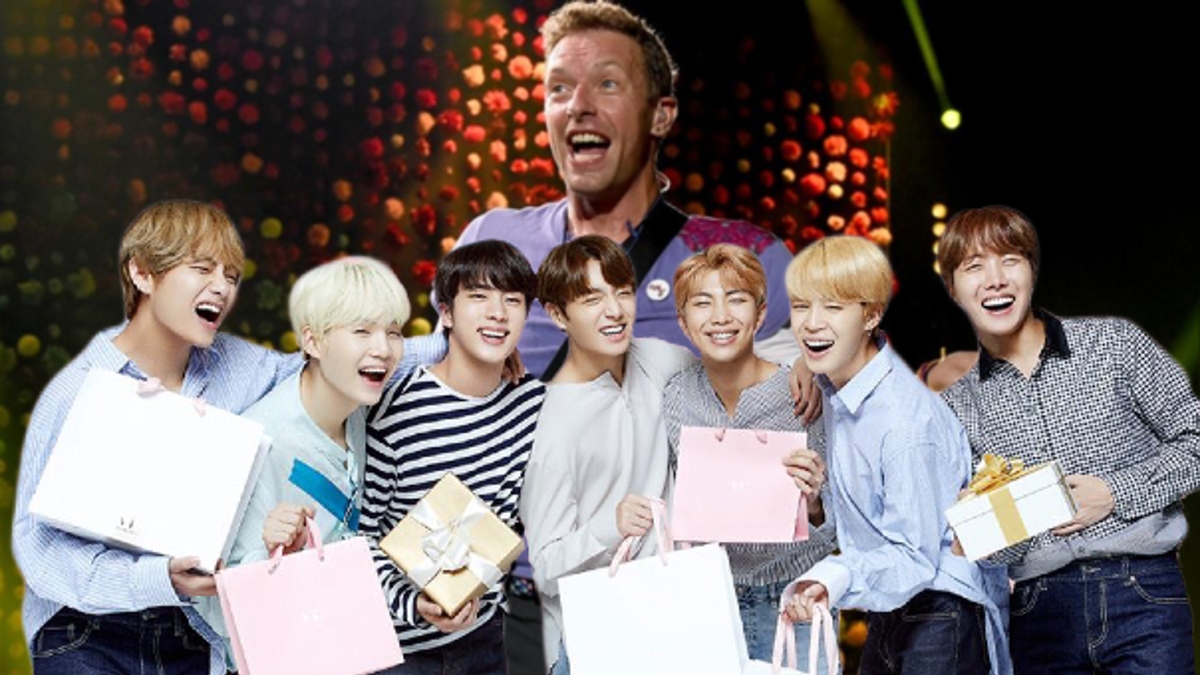 Chris Martin de Coldplay y BTS.