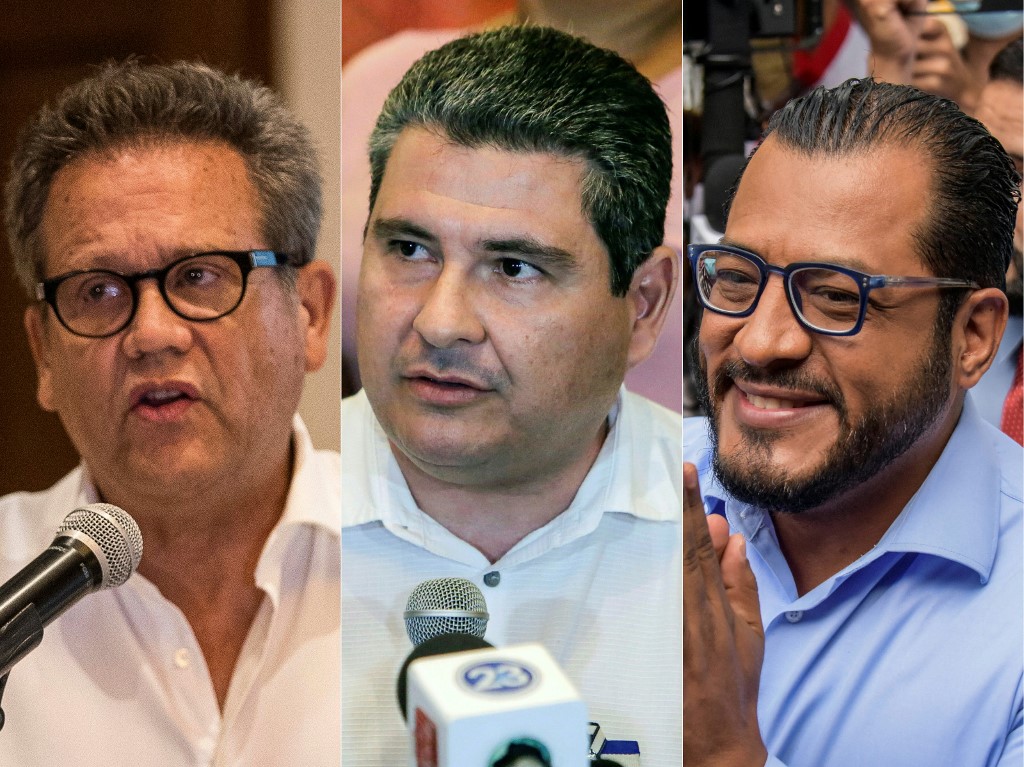 Félix Maradiaga, Arturo Cruz y Juan Sebastián Chamorro fueron detenidos por el gobierno de Daniel Ortega en Nicaragua. (AFP)