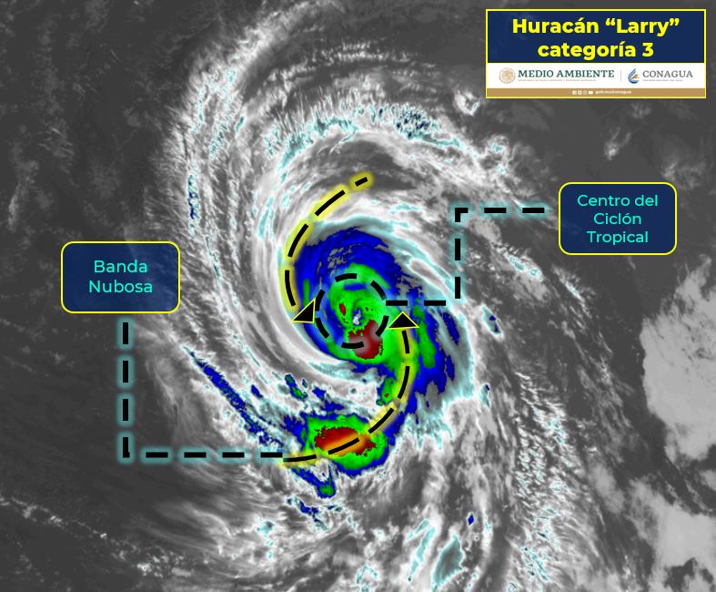 El Huracán 'Larry' se intensifica a categoría 3 | Conagua