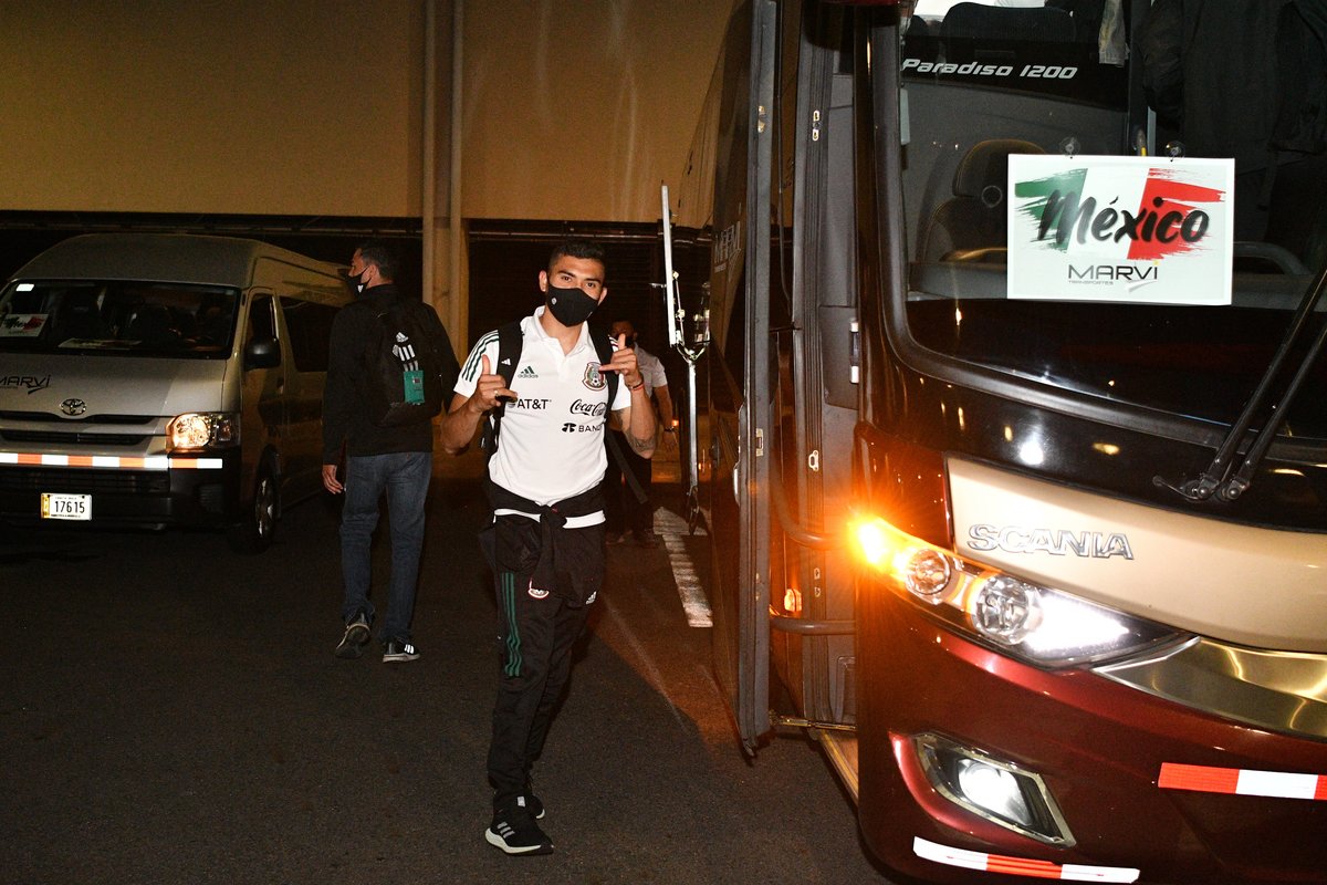 Orbelín Pineda en Costa Rica con la selección mexicana (Twitter @@miseleccionmx)
