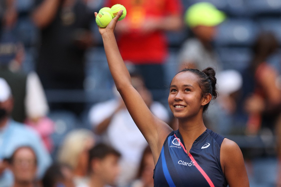 Canadiense Leylah Fernández en US Open 2021 (AFP)